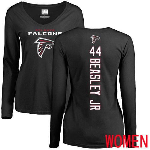 Atlanta Falcons Black Women Vic Beasley Backer NFL Football #44 Long Sleeve T Shirt